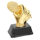 HONITANO Mikrofon Trophäe aus Langlebigem Harz Kreativer Preis für Gesangswettbewerb Erwachsenen Award und Party Dekoration Symbol für Ehrung und Motivation