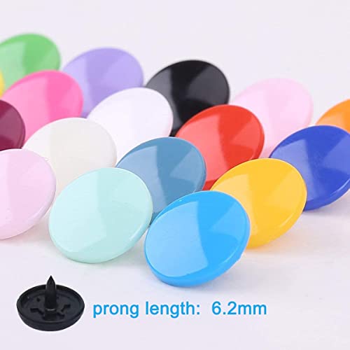 BetterJonny 200 Sets KAM Extra Long Prong Plastic Snaps, Size 20 T5 Glossy Round Resin Plastic Fasteners No-Sew Buttons for Clothing Crafts (White) by BetterJonny - Image 2