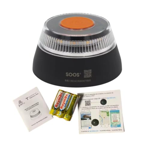 Luz Emergencia Coche Homologado DGT, con SIM y Datos Pagados hasta 2038, Baliza v16 Homologada dgt con Geolocalizador, Obligatoria enero 2026, Luz v16 con Geolocalización 3.0, Aprobada por DGT