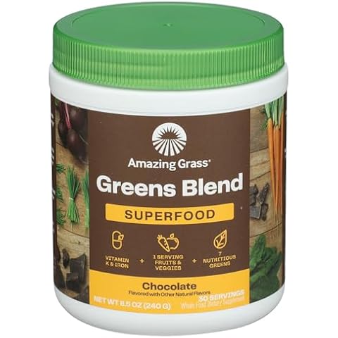 AMAZING GRASS Chocolate Green Superfood Powder, 8.5 OZ Cover