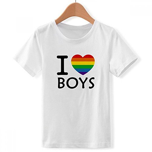 T-Shirt LGBT Blanc pour Garçon en Coupe Ras du Cou Confortable par DIYthinker