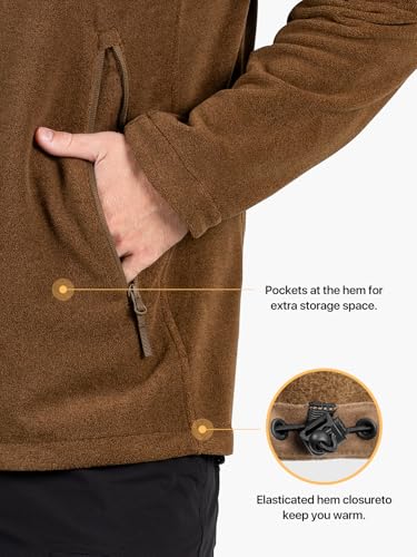 Image of FREE SOLDIER Men's Tactical Long Sleeve Fleece Coat Weatherproof Full Zip Up Lightweight Fleece Jacket Sweatshirt