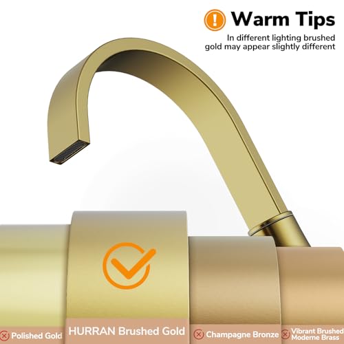 Mitigeur de lavabo or brossé sans plomb haut de gamme