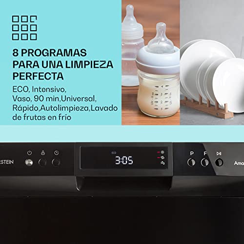 Miniatura 3 de Klarstein Amazonia - Lavavajillas, Máquina Lavaplatos, 8 Programas: Intensivo, Normal, Eco, Vidrio,