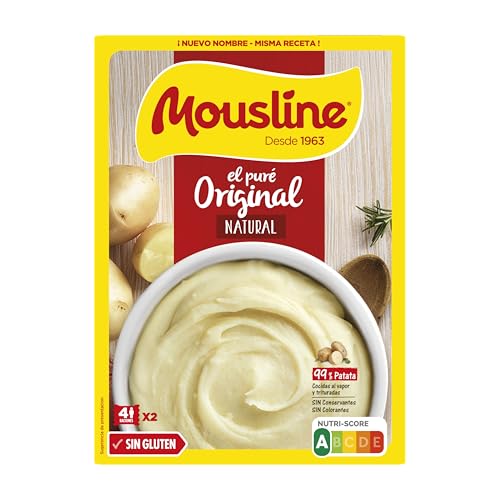 Mousline - Puré de Patata Deshidratado en Copos, pack de 8 uds, Comida Preparada, Primera Calidad Sin Gluten, Conservantes ni Colorantes, 230gr