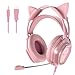 Wantak Katzenohr Kopfhörer mit Mikrofon – Kabel (3,5mm/USB) – Gaming Headset für PC/PS5/Xbox – Noise Cancelling, HiFi-Sound, 20-20.000Hz – Leicht & Bequem für Frauen/Mädchen (Pink)