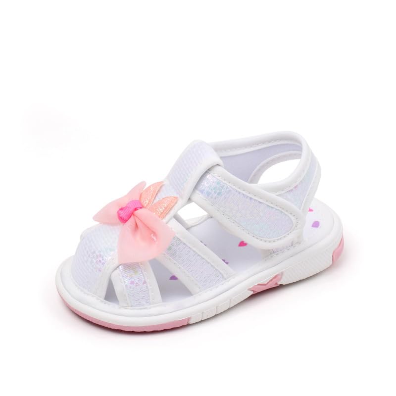 Baby Girls Squeaky Sandals Infant Premium Rubber Sole Closed-Toe Non-Slip Shoes Toddler Girl Soft First Walkers Shoes4