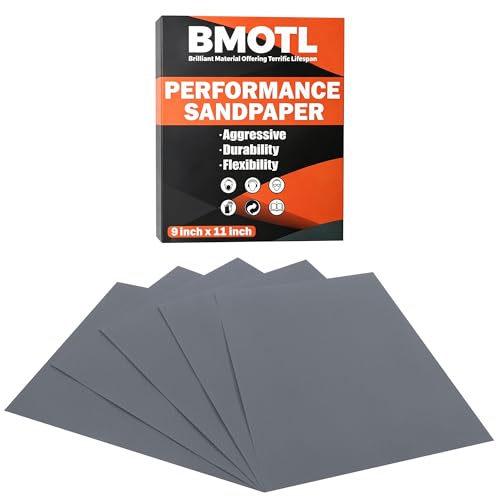 BMOTL 1500 Grit Sandpaper Sheets 9x1112Pcs Wet Dry Silicon Carbide Ultra Fine High Grit Sand Paper for Wood Furniture Finishing Automotive Polishing Metal Sanding