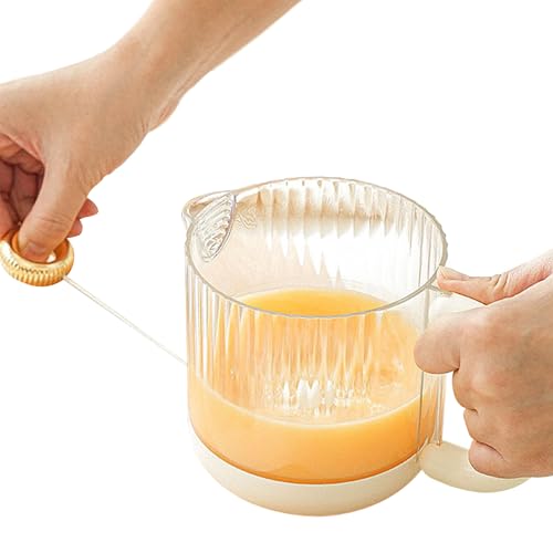 Vaso mezclador de huevos, herramienta ergonómica semiautomática para hornear | Batidor de huevos para adobo, salsa, crema, mantequilla, cacao en polvo, aderezo de ensalada