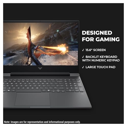 Image of HP Victus Gaming Laptop, Intel i7-13620H, 64 GB DDR5 RAM, 4 TB PCIe SSD, 15,6 inch FHD (1920x1080) 144Hz Display, Nvidia G-Force RTX 5060, Backlit Numeric Keyboard, W11 Home, Mica Silver
