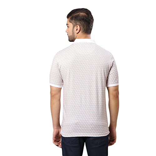 Image of Raymond Men's Pure Cotton Print Pattern Modern Fit Polo Collar Polo Neck Half Sleeve Casual T-Shirt
