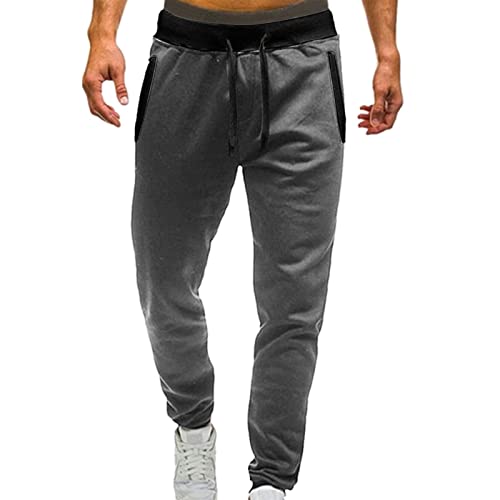 Sweatpants Men Casual Mid Rise Drawstring Solid Color Jogging Sporty Active Comfortable Trousers with Pocket2