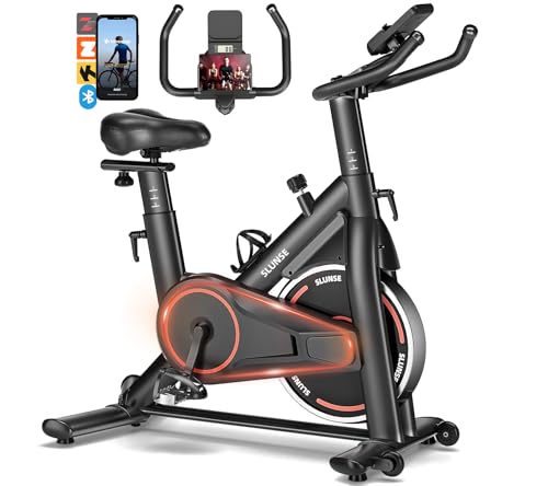 Exercise Bike, Adjustable Magnetic Resistance Stationary Bikes for Home with App Compatible, Quiet...