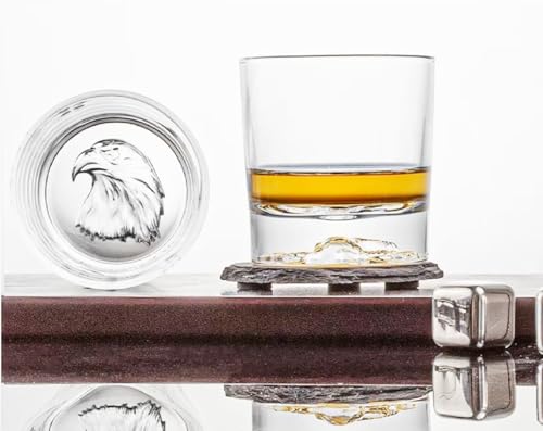 Image of Melbify Plain Eagle Whiskey Glass Gift Set | 4 pcs Set | 300 ML | Ultra-Premium | Imported | Luxurious | Ideal for Wedding Gifts, Anniversary, VIP and Corporate Gifts