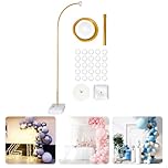 8.2FT Adjustable Balloon Arch Stand, Half Balloon Arch Frame Kit with Base for Floor (Gold)