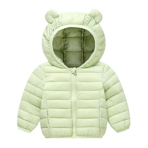 Winter Coat for Kids Bear Ears Full Zip Quilted Hooded Down Jacket Lightweight Winter Outdoor Warmth Puffer Coat
