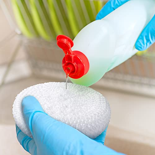Image of Blulu 30 Pieces Plastic Dish Scrubbers for Dishes Pot Round Nylon Pad, Mesh Scouring Non Scratch Pads (Simple Colors)