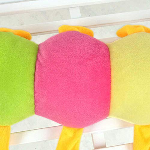 Simpatico Cuscino di Peluche Colorato a Forma di Bruco - Cuscino Giocattolo a Forma di Bruco Morbido e Avvolgente per Bambini, Bambola di Peluche per Bambini per L'arredamento