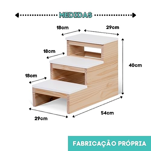 Escada Madeira Quarto E Banheiro Banquinho Laqueado 3 Andar