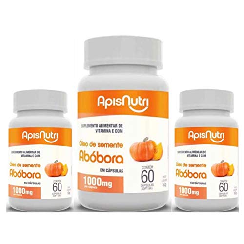 3 Vidros de Óleo de Semente de Abóbora Apisnutri 60 caps