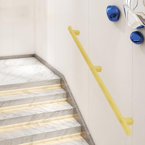 Rampe d'escalier dorée de 240cm pour sécuriser l'accès de votre cour