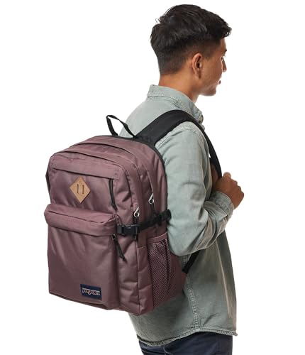 Image of JanSport Main Campus Backpack - Travel or Work backpack w 15-Inch Laptop Sleeve and Dual Water Bottle Pockets, Mahogany Haze