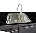 Produktbild 1x Spülbecken Einbauspüle Edelstahl 304 eckig 1 Becken mit Ablage und mit Ablaufganitur Spüle 65cmL 50cmB