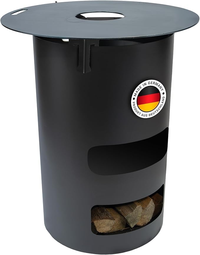 Komplettset – Multifunktionstonne mit Feuerplatte 100cm 6mm #170 – A. Weyck Tools Feuerkorb...