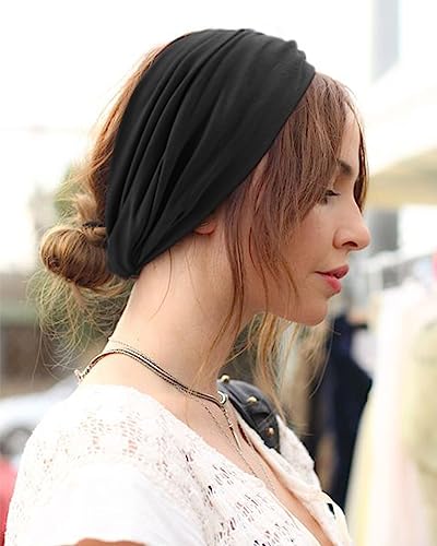 Image of DRESHOW 6 Pack Extra Wide Headbands for Women Large Turban Headband Boho Head Wrap Elastic Hairbands Hair Twisted Knot Hair Accessories