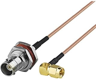 0.5ft 15cm Rf Wire Coaxial Connector BNC Female Bulkhead O-Ring Straight to SMA Male Right Angle RG316 Assembly Pigtail Ships from USA