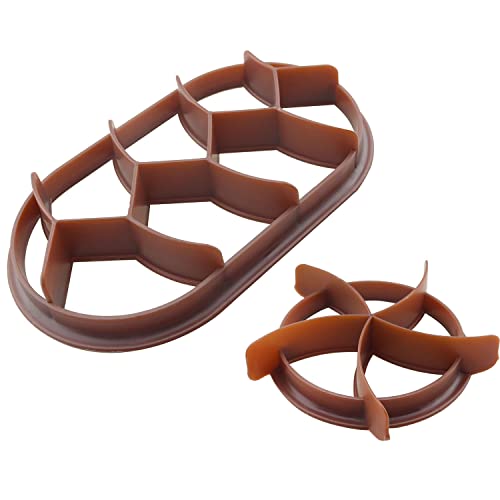 Bread Dough Press Mold CHENJIN 2PCS 2 Style Plastic Round and Oval Baking Bread Rolls Mold, Pastry Cutters for Baking Bread Rolls Desserts, Bread Press Stamp