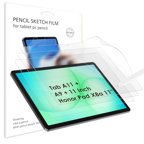 Bighan 3 Pack Paper Screen Protector Compatible with Samsung Galaxy Tab A11 Plus/ A9 Plus 11 Inch/Honor Pad X8a 11", Matte PET Paper Screen Protector for Writing and Drawing Anti-Glare