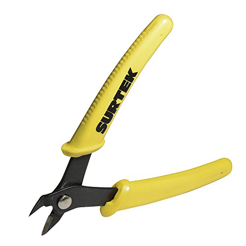 Surtek Flush Cut Plier - 5" Micro Precision Diagonal Cutter With Black Oxide Coating & Moulded Cushion Grip - 948 #TOP1
