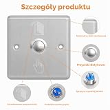 YPLANGENT Przycisk dzwonka, natynkowy, zewnętrzny, wodoszczelny, ze stali nierdzewnej, na zewnątrz, 86 x 86 mm, bez przycisku otwierania drzwi, przewodowy, do domu, domu, biura, zastosowań