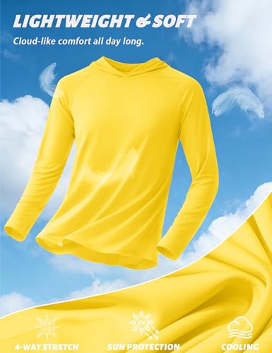 Image of KEFITEVD Men's Sun Hoodie Long Sleeve Fishing UPF 50+ SPF Quick Dry Shirts