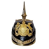 AnNafi German Pickelhaube Helmet | Leather Pickelhaube Imperial Prussian Helmet | Brass Military...