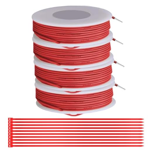 MKBKLLJY Red 20 Gauge Solid Wire 300V PVC Electrical Wire 20AWG Insulation Tinned Coated Copper Wire Hook Up Wire 5m/16.4ft Each Wire Assortment with Cable Ties for Electronics DIY
