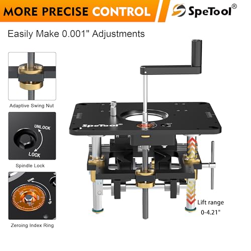 SpeTool All-Aluminum Router Lift Kit