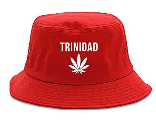 Country of Trinidad Weed Leaf Pot Marijuana Bucket Hat Red