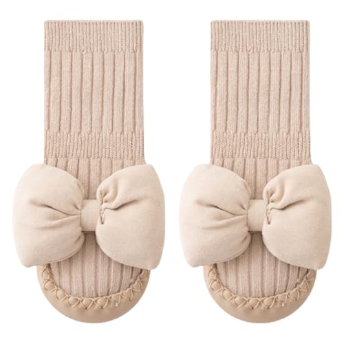 Infant Walking Shoes not Slip Designs Bowknot Toddler Walking Shoes Breathable Baby Footwear Soft Shoes for Safe Walk Khaki