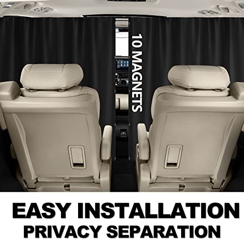 image for ZATOOTO Car Divider Curtains - Window Black Silk Privacy Sunshades - T