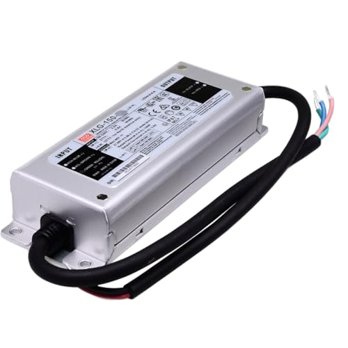 MEAN WELL XLG 150W 120-214V 700mA LED Driver， XLG-150-L-A Switching Power Supply Converter Transformer with IP67, PFC Function, Io adj by Potmeter, Metal House Wire Leads