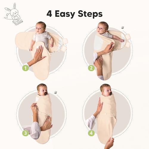 Image of KeaBabies 3-Pack Swaddles for Newborns, Girls, Boys with Hats - Organic Soft Baby Sleep Sacks, Breathable Baby Swaddle 3-6 Months Beanies Set, Premie Infant Sleep Sack 0-3 Months (Angelic)