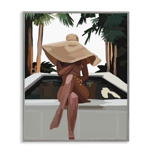 Tropical Summer Hot Tub Glam, 24 x 30 Inch Framed Giclée Print