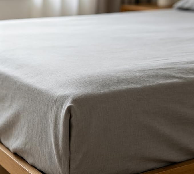 Ourjoy Linen Blend Bedding Sheet Set for Cool and Comfortable Sleep