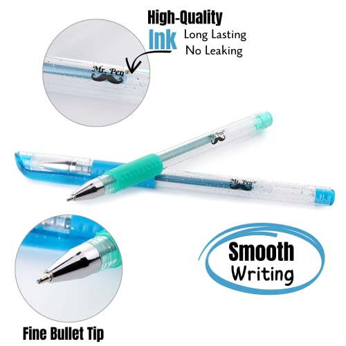 Mr. Pen- Glitter Gel Pens, Assorted Colors, 20 Pcs, Glitter Pens, Glitter Gel Pens For Adult Coloring, Neon Gel Pens, Sparkly Gel Pens, Gel Pens For Coloring, Glitter Gel Pen Set, Bible Journaling Pen #TOP3