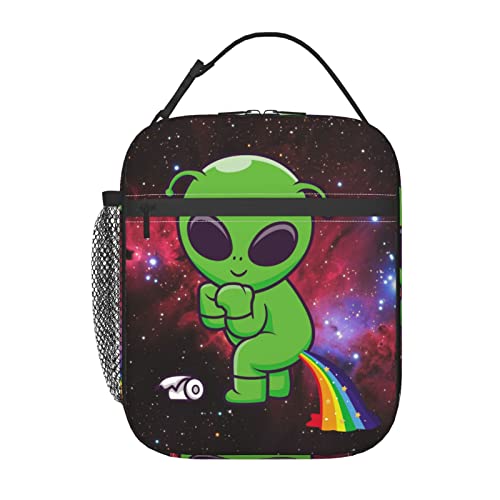Famliihw Alien Galaxy Lunch Box Reusable Insulated Lunch Bag Thermal Cooler Tote Bag For Kids Boys Girls Teen School Picnic Travel Hiking #TOP5