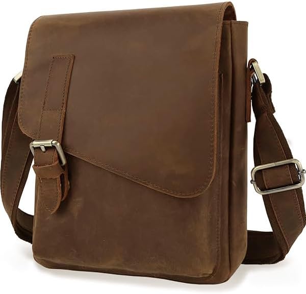 Jack&Chris Leather Messenger Bag for Men, Man Purse Crossbody Bags for Work Business