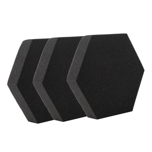 Panel acústico hexagonal 3 piezas para estudio en casa Negro miniatura 1