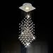 Surpars House Flush Mount 1-Light Crystal Rain Drop Chandelier 1X3W GU10 LED Bulb Included